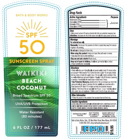 spf - BBW SPF50 Spray Waikiki Beach Coconut